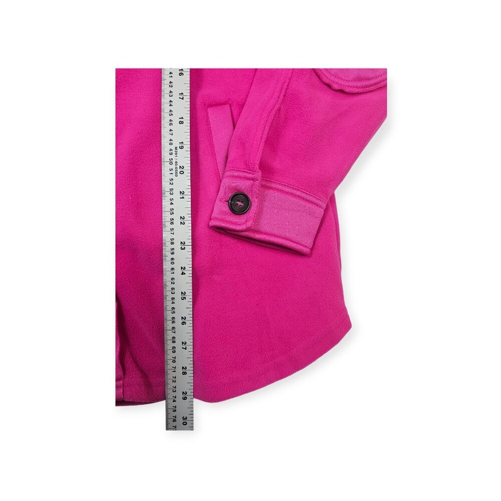 Zenana Fuzzy Button-Down Fleece Shacket Size S Hot Pink Shirt Jacket - Picture 4 of 9